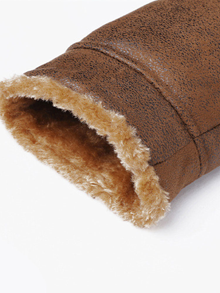 Thierry - Faux Suede Jacket with Faux Fur Lining
