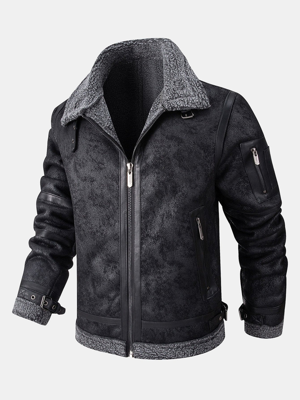 Yannick - Suede Jacket with Faux Fur Lining