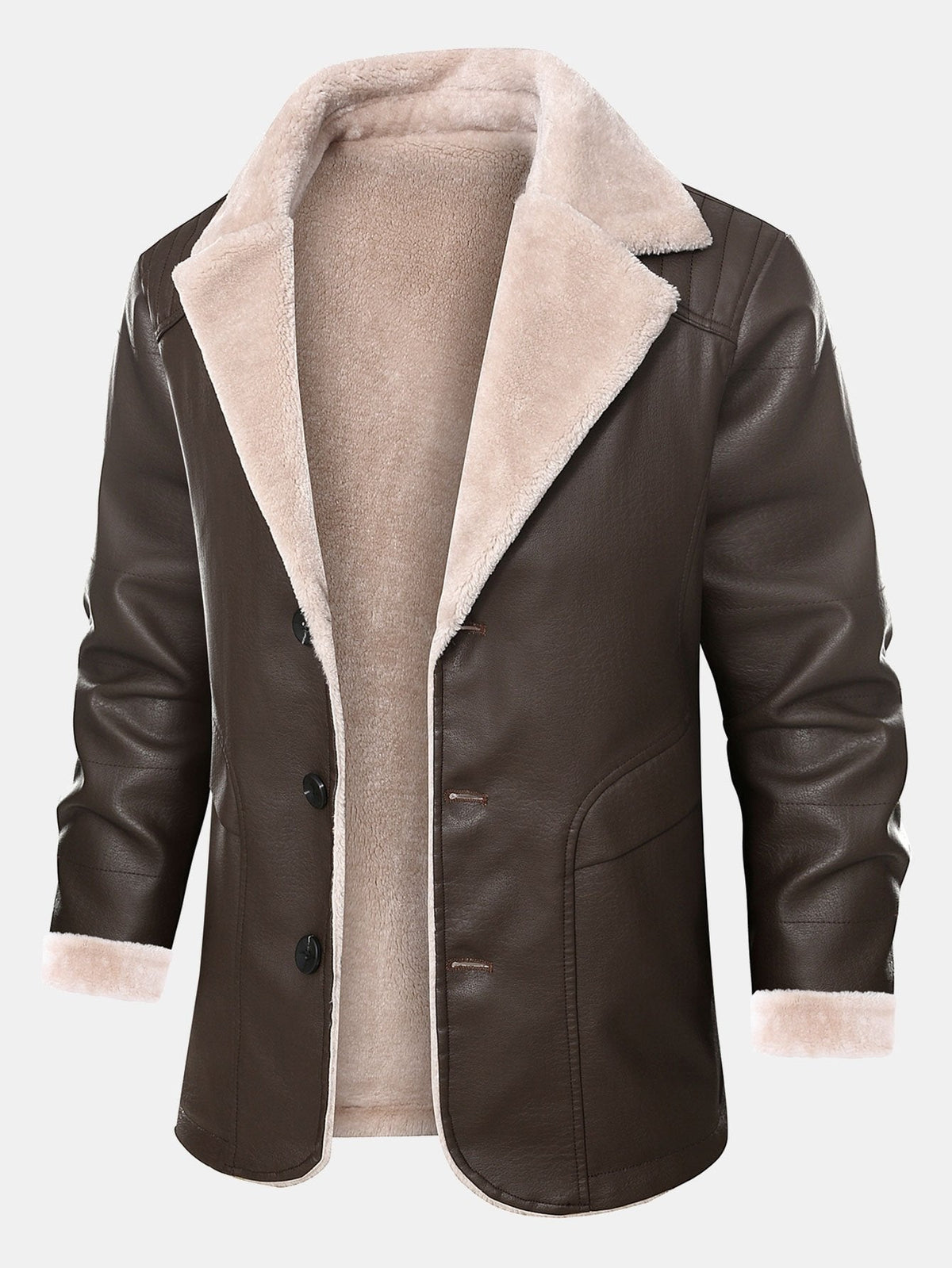 Bennett - Faux Leather Blazer with Faux Fur Lining