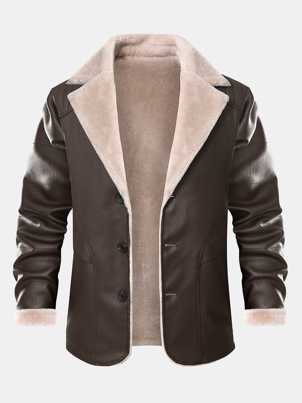 Bennett - Faux Leather Blazer with Faux Fur Lining