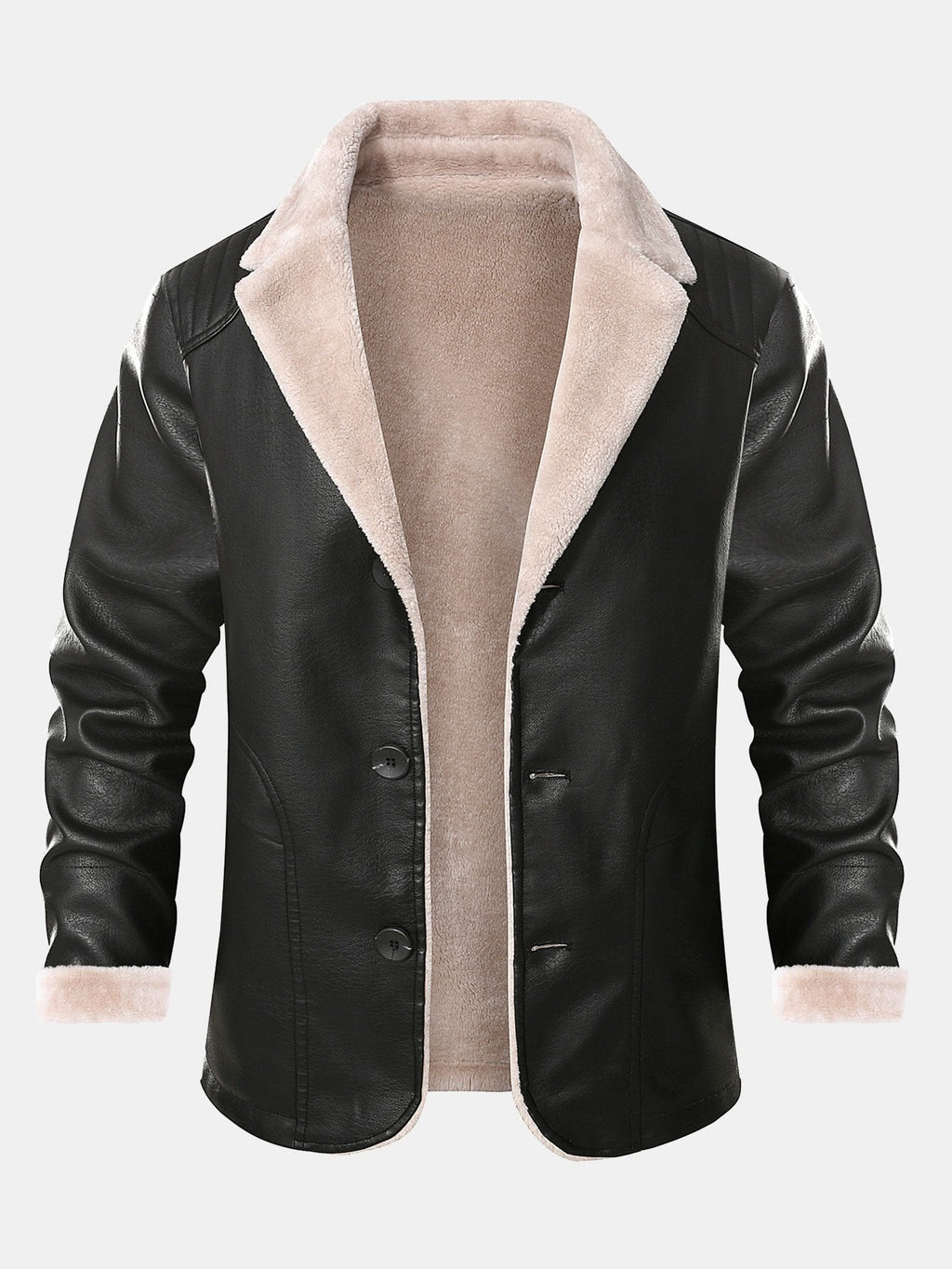 Bennett - Faux Leather Blazer with Faux Fur Lining