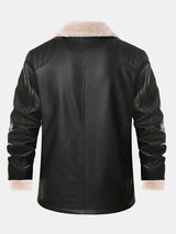 Bennett - Faux Leather Blazer with Faux Fur Lining