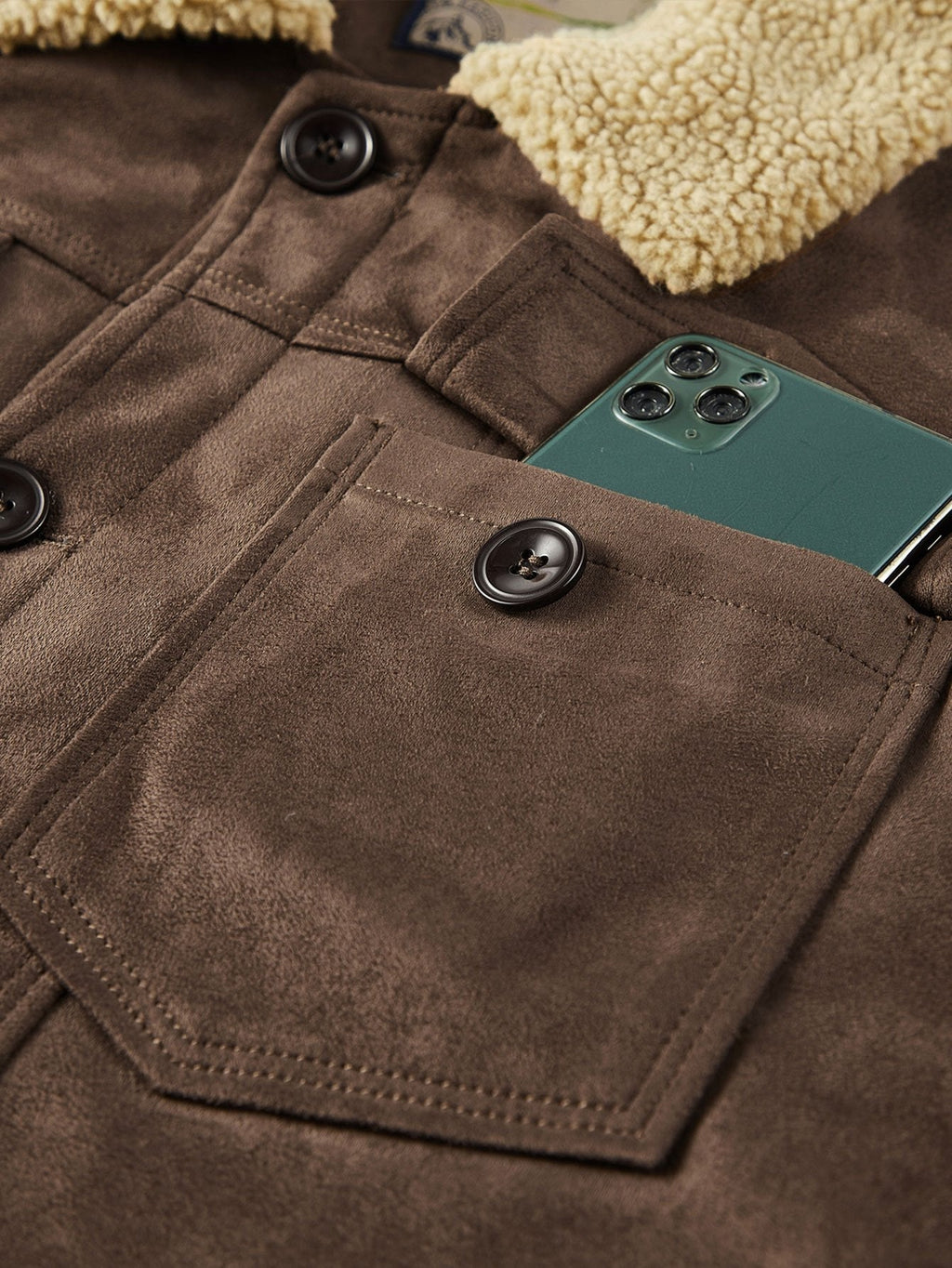 Brooks - Teddy Lined Faux Suede Jacket