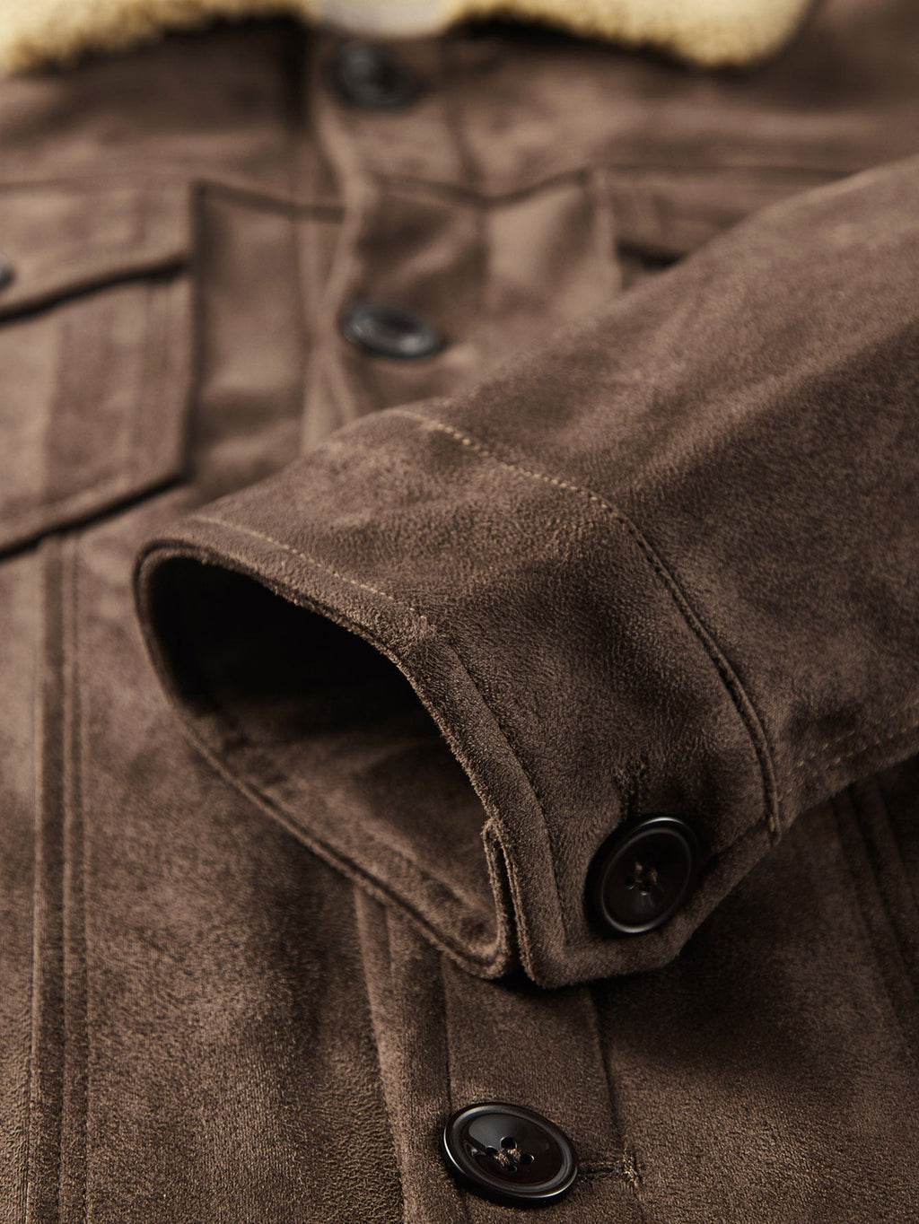 Brooks - Teddy Lined Faux Suede Jacket