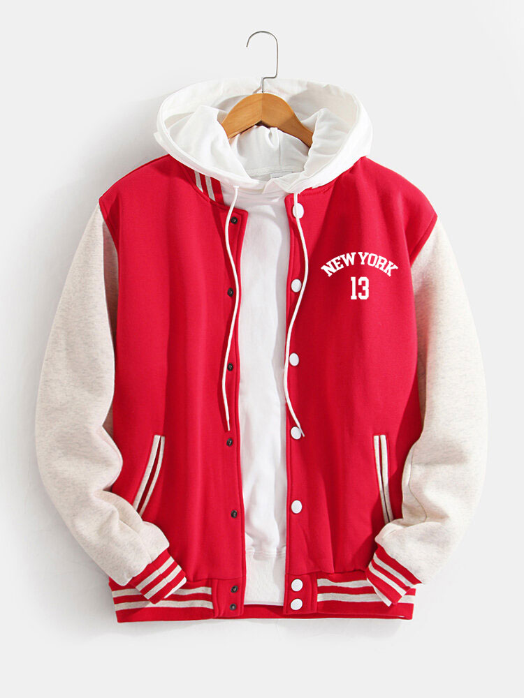 Flynn - Baseball Jacket with New York Bear Print