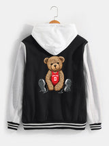Flynn - Baseball Jacket with New York Bear Print