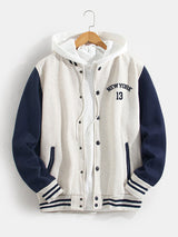 Flynn - Baseball Jacket with New York Bear Print