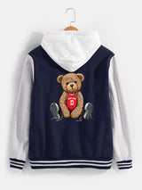 Flynn - Baseball Jacket with New York Bear Print