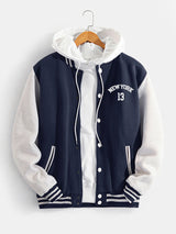 Flynn - Baseball Jacket with New York Bear Print