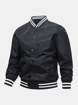 Hudson - Ribbed Trim Baseball Jacket