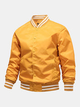 Hudson - Ribbed Trim Baseball Jacket