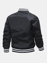 Hudson - Ribbed Trim Baseball Jacket