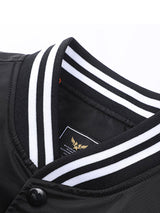 Hudson - Ribbed Trim Baseball Jacket