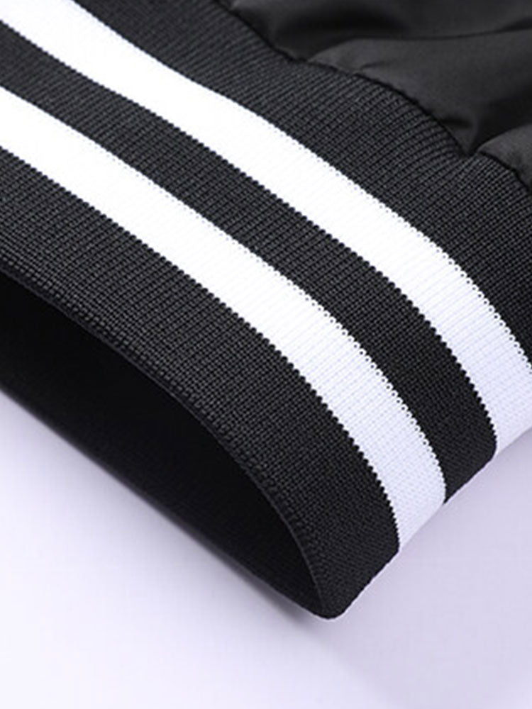 Hudson - Ribbed Trim Baseball Jacket