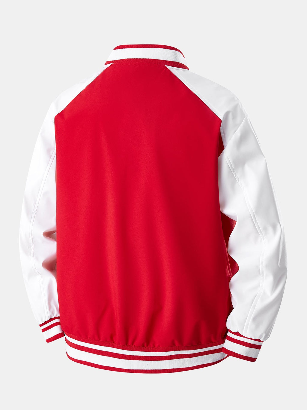 Jensen - Stand Collar Baseball Jacket with Contrast Embroidery
