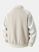 Jensen - Stand Collar Baseball Jacket with Contrast Embroidery