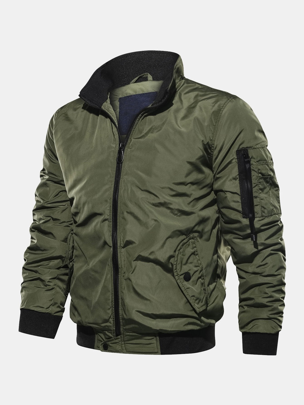 Knox - Bomber Jacket with Funnel Neck Collar