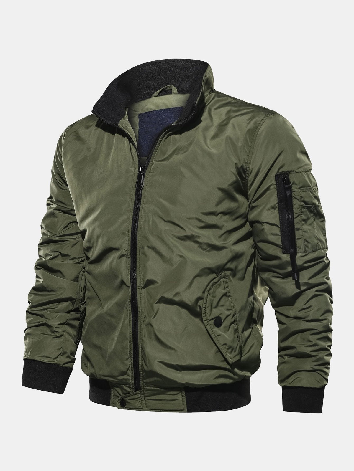 Knox - Bomber Jacket with Funnel Neck Collar