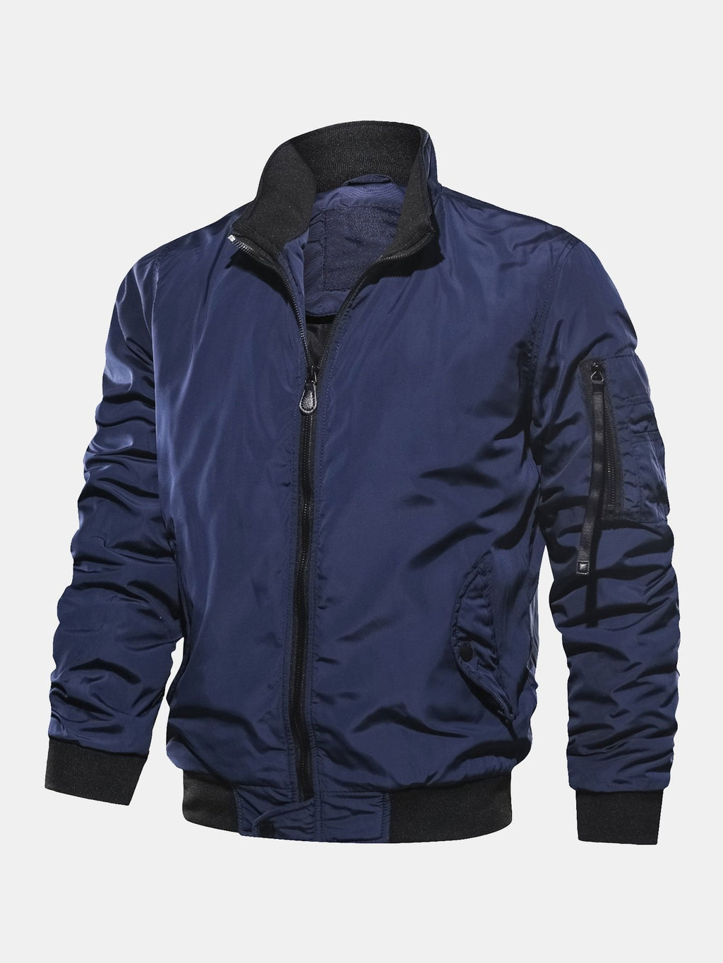 Knox - Bomber Jacket with Funnel Neck Collar