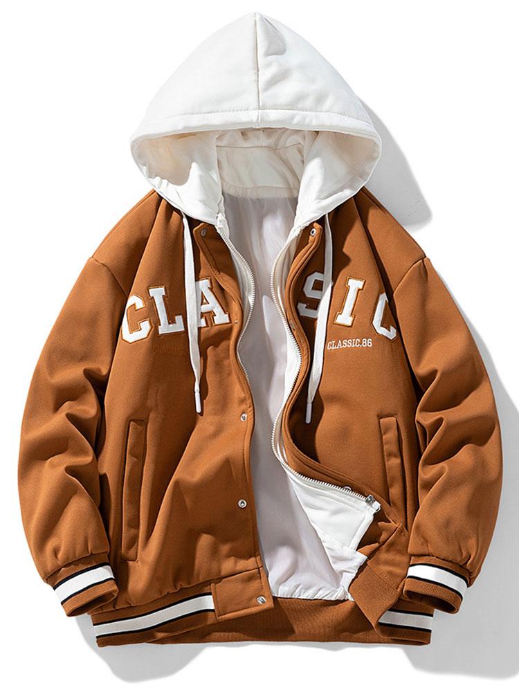 Maddox - Corduroy Baseball Jacket with Hood