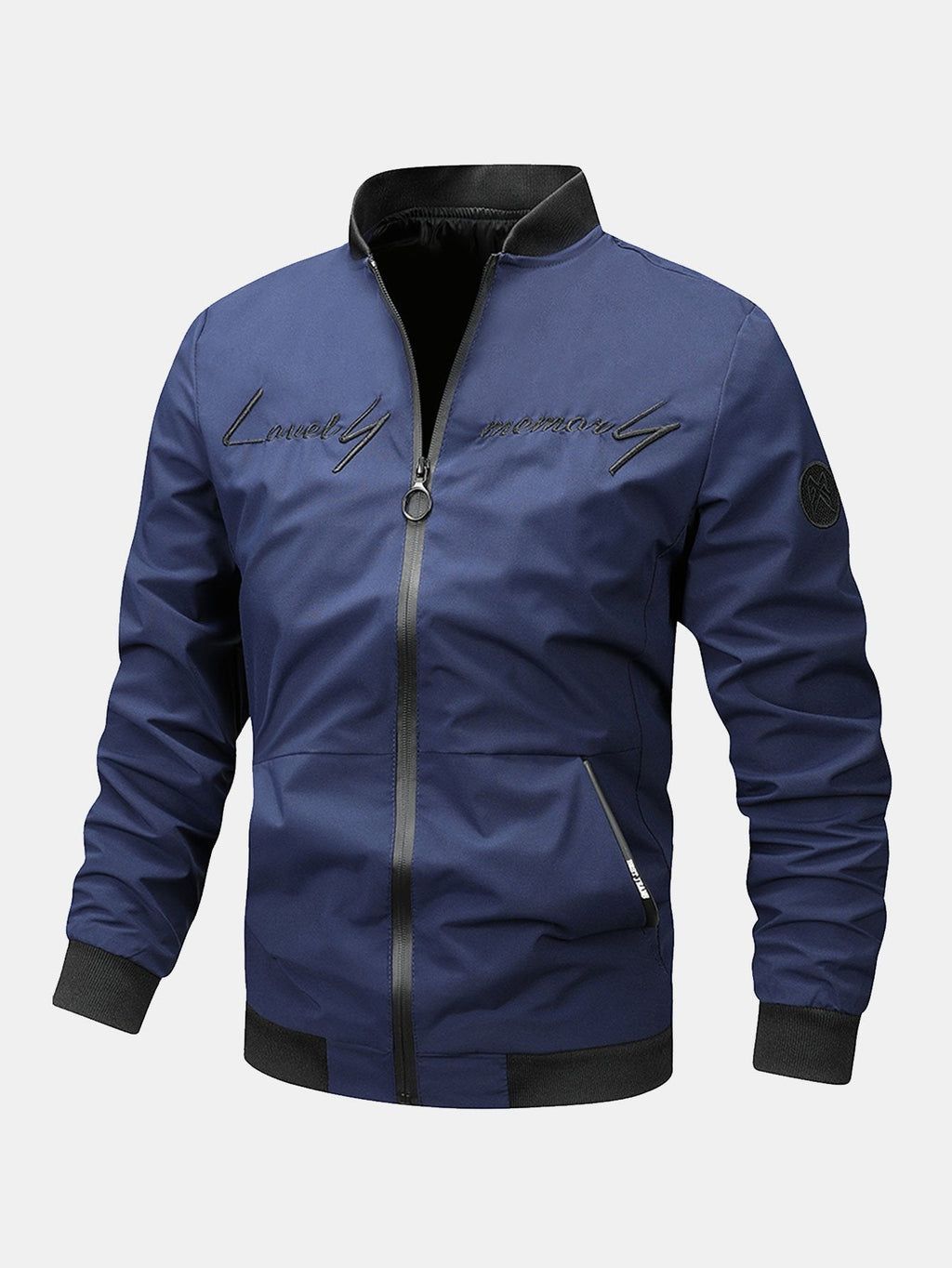 Preston - Zip-Up Bomber Jacket with Text Print