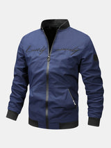 Preston - Zip-Up Bomber Jacket with Text Print