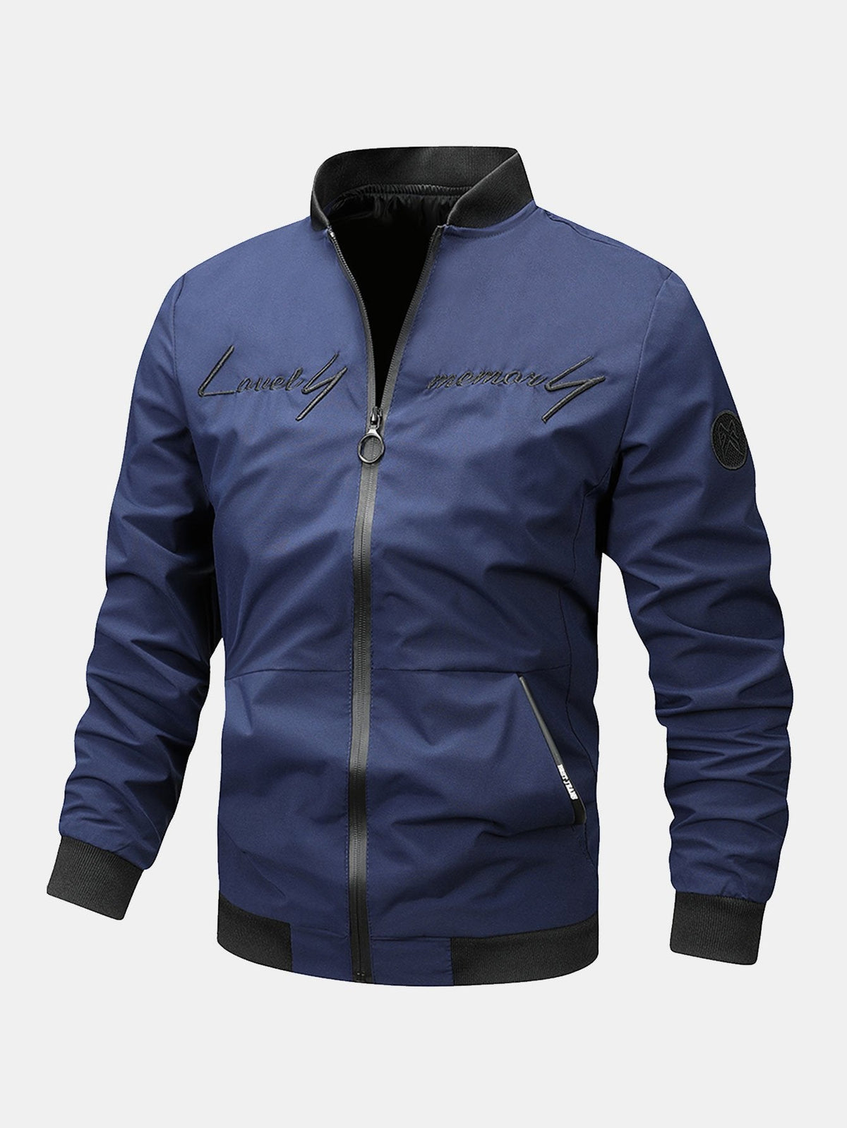 Preston - Zip-Up Bomber Jacket with Text Print