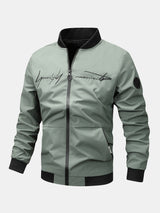 Preston - Zip-Up Bomber Jacket with Text Print