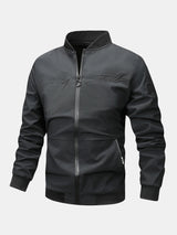 Preston - Zip-Up Bomber Jacket with Text Print