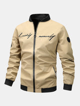 Preston - Zip-Up Bomber Jacket with Text Print