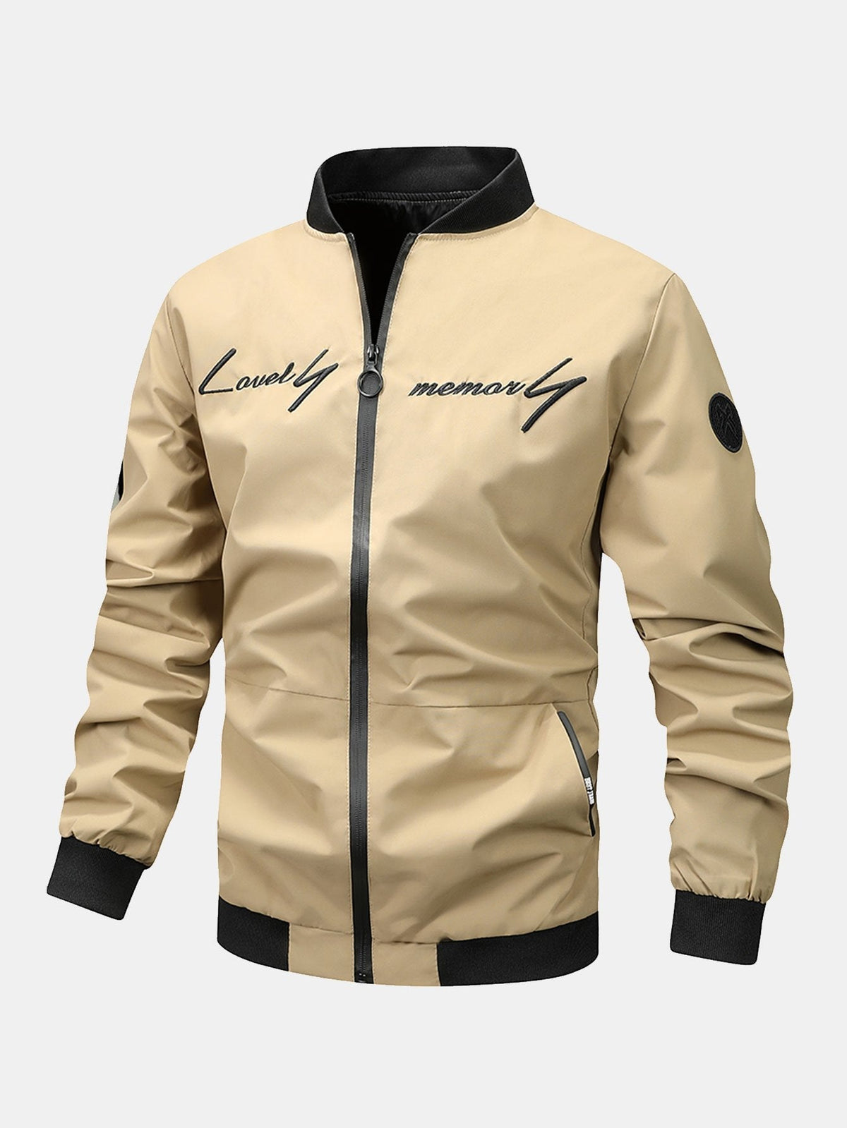 Preston - Zip-Up Bomber Jacket with Text Print