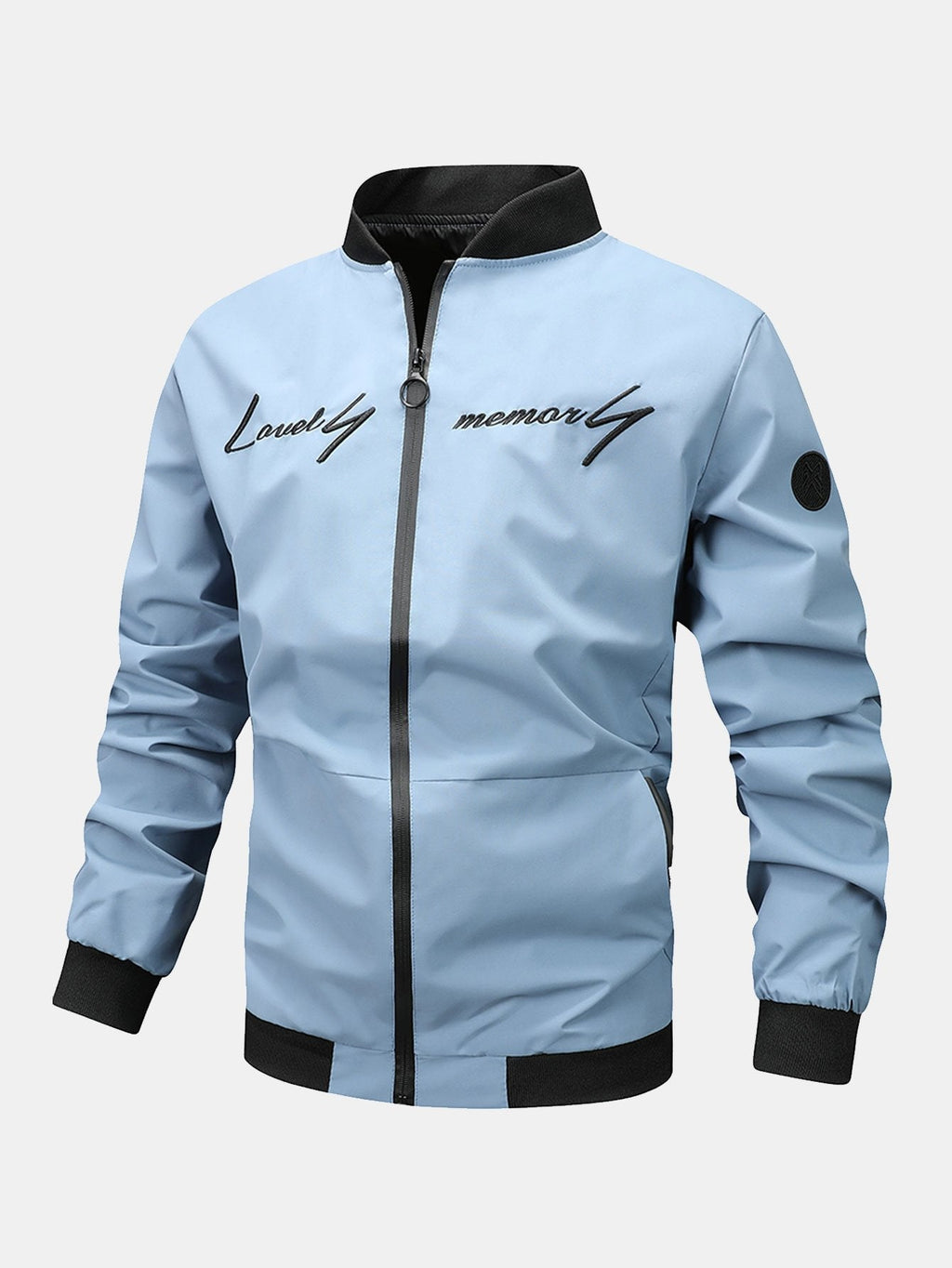 Preston - Zip-Up Bomber Jacket with Text Print
