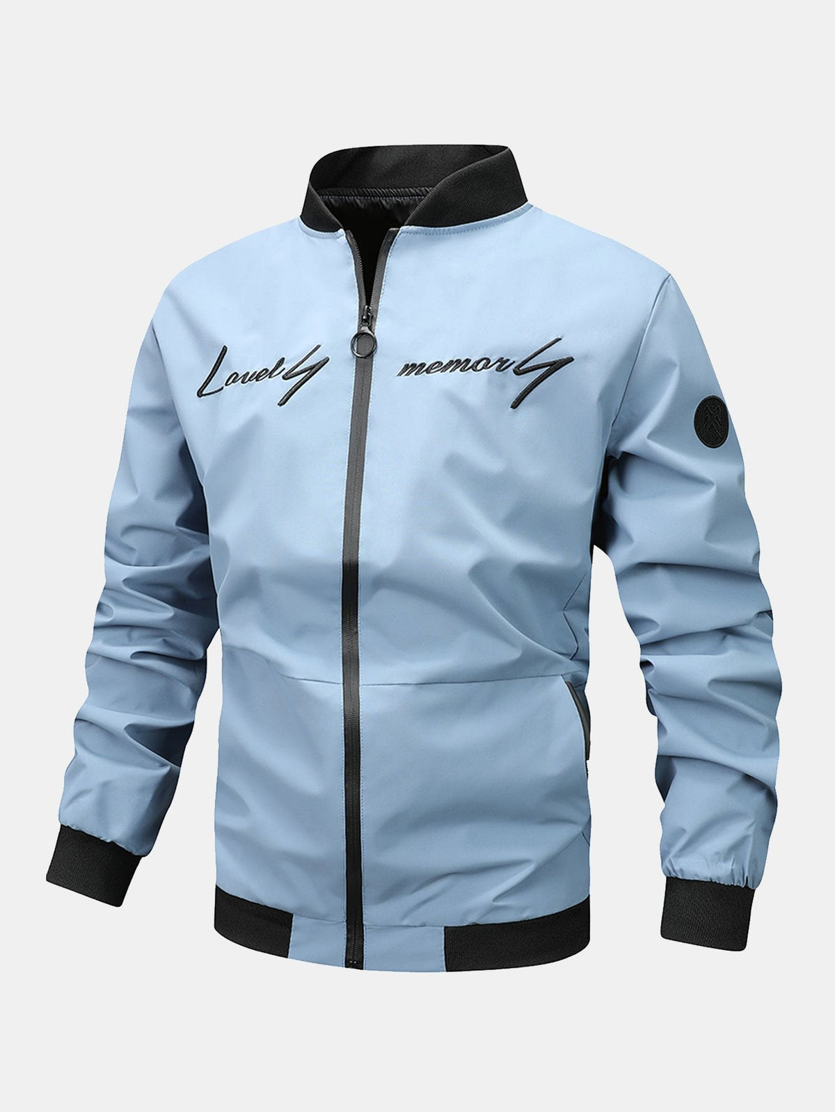 Preston - Zip-Up Bomber Jacket with Text Print