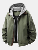 Noah - Corduroy Bomber Jacket with Detachable Hood