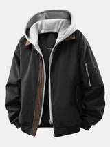 Noah - Corduroy Bomber Jacket with Detachable Hood