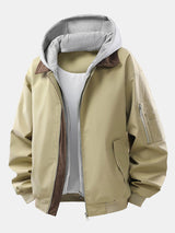 Noah - Corduroy Bomber Jacket with Detachable Hood
