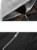 Noah - Corduroy Bomber Jacket with Detachable Hood