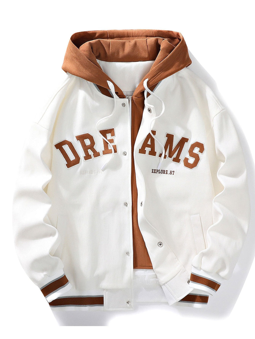 William - Hooded Baseball Jacket with Button Closure