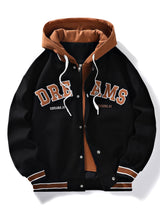 William - Hooded Baseball Jacket with Button Closure