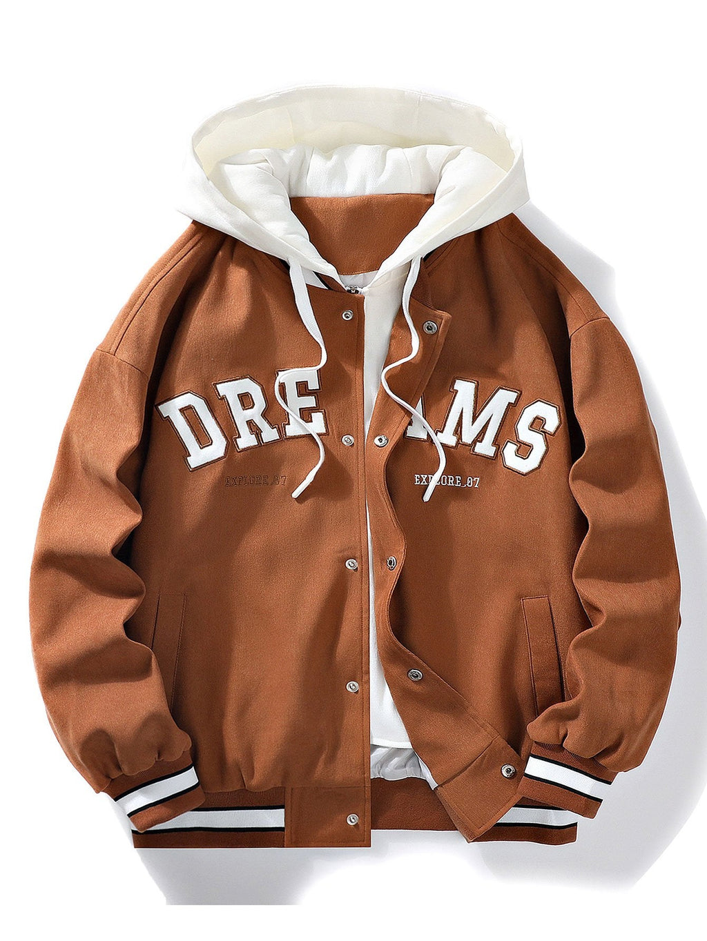 William - Hooded Baseball Jacket with Button Closure