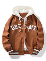 William - Hooded Baseball Jacket with Button Closure