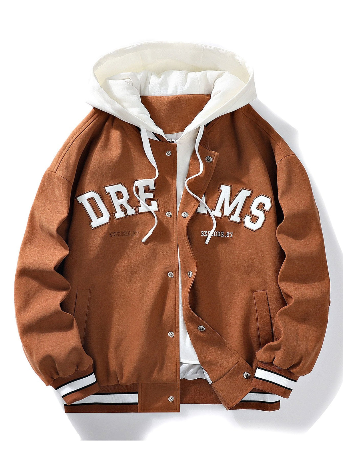 William - Hooded Baseball Jacket with Button Closure