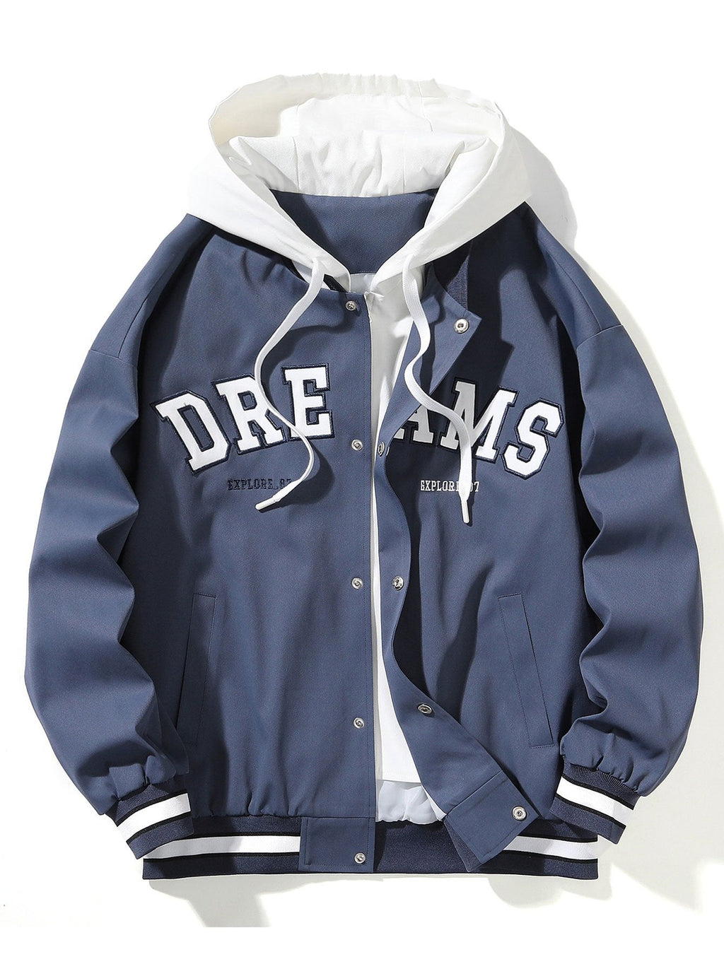 William - Hooded Baseball Jacket with Button Closure