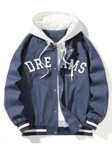 William - Hooded Baseball Jacket with Button Closure