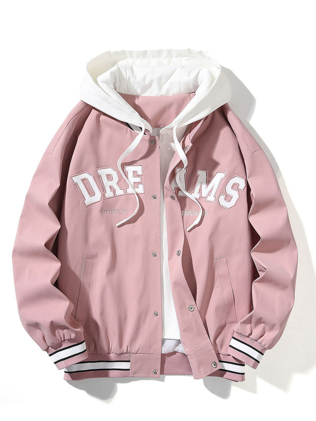 William - Hooded Baseball Jacket with Button Closure