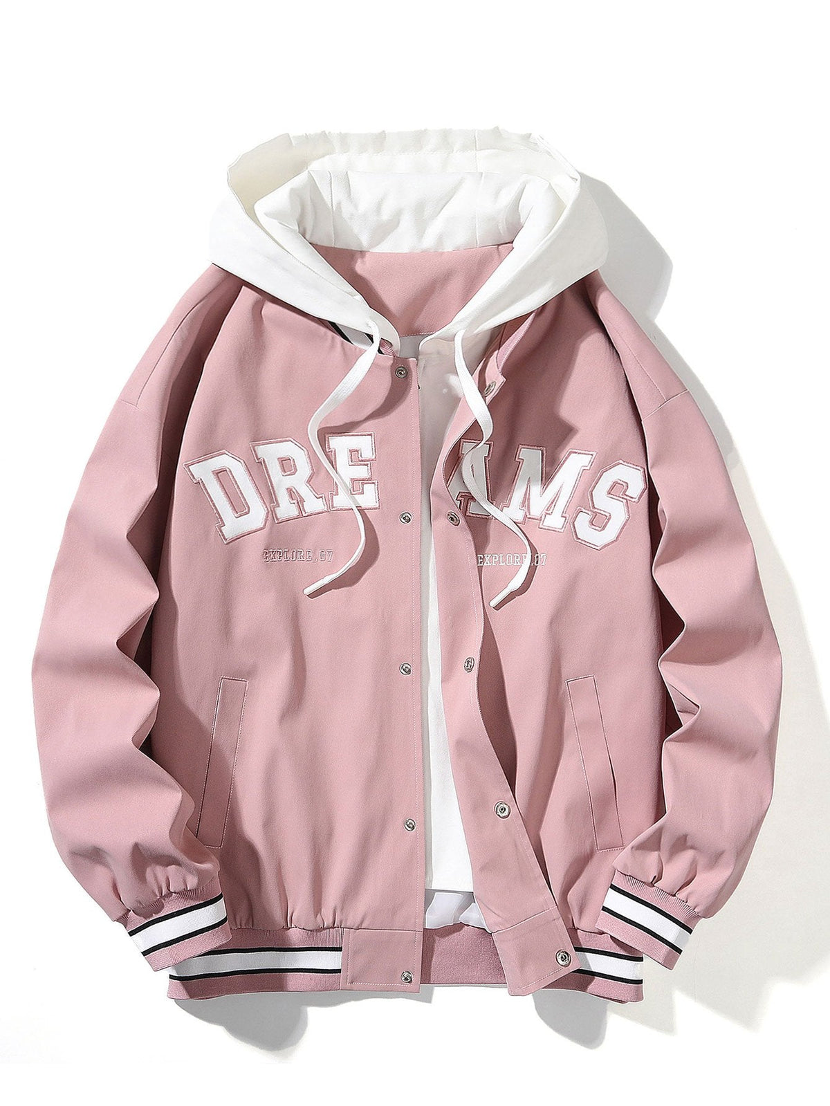 William - Hooded Baseball Jacket with Button Closure
