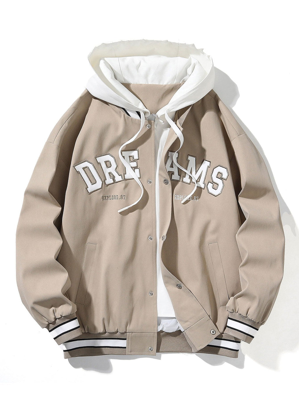 William - Hooded Baseball Jacket with Button Closure