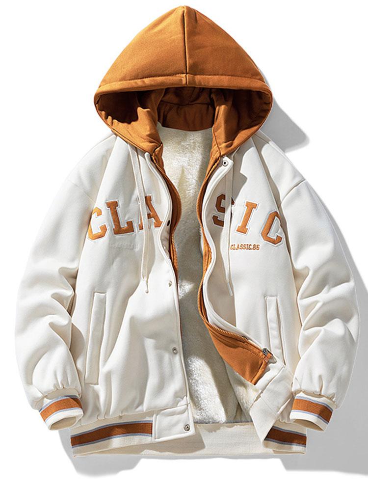 Lucas - Corduroy Baseball Jacket with Plush Lining and Hood