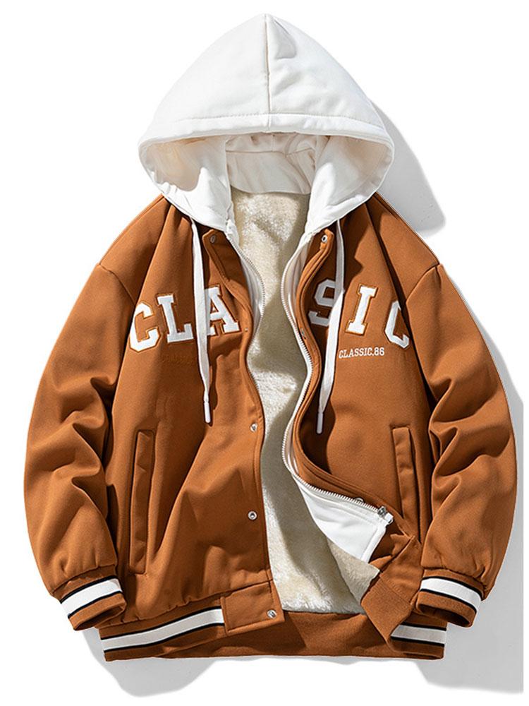 Lucas - Corduroy Baseball Jacket with Plush Lining and Hood