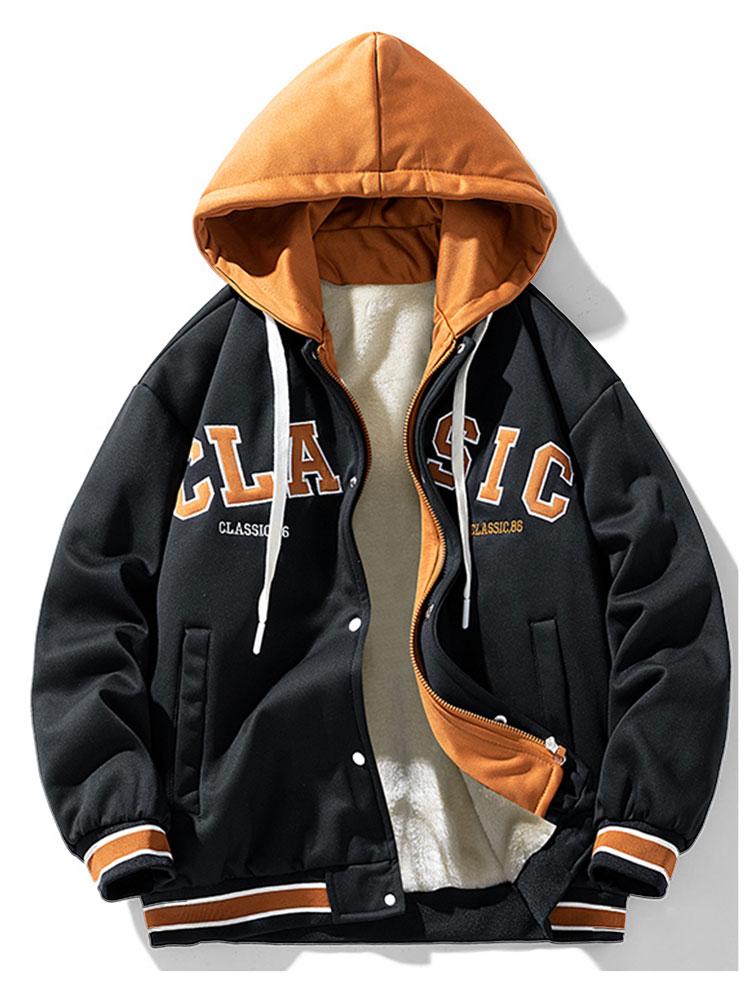 Lucas - Corduroy Baseball Jacket with Plush Lining and Hood